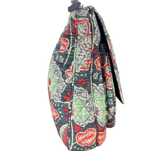 Vera Bradley Nomadic Floral Quilted Crossbody Purse Handbag Shoulder Bag Gray - Picture 10 of 16